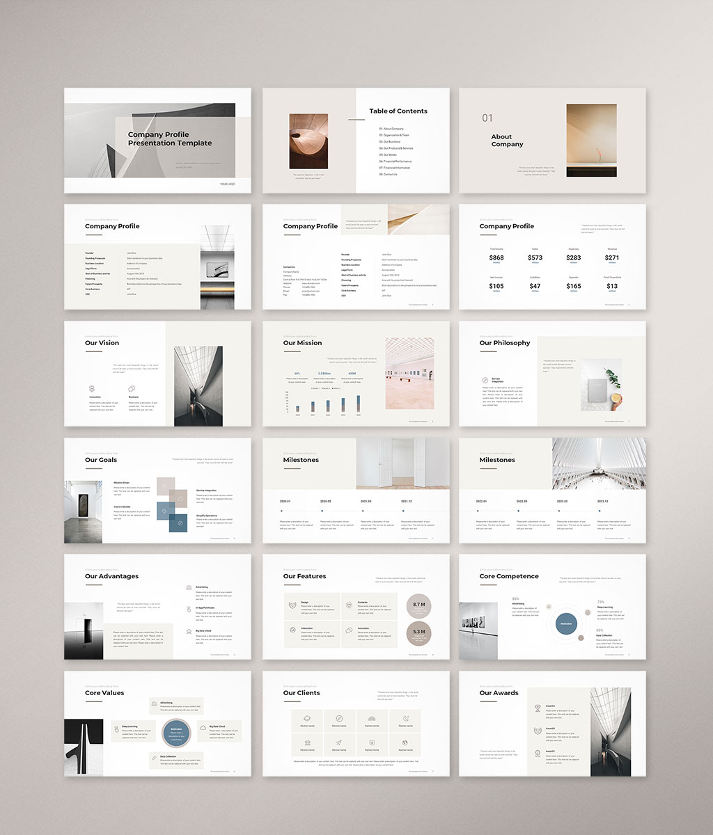 Company Profile Presentation Template Preview 001