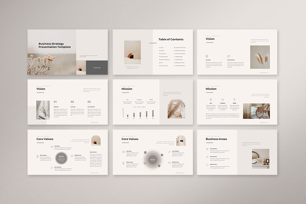 Business Strategy Presentation Template Preview 1