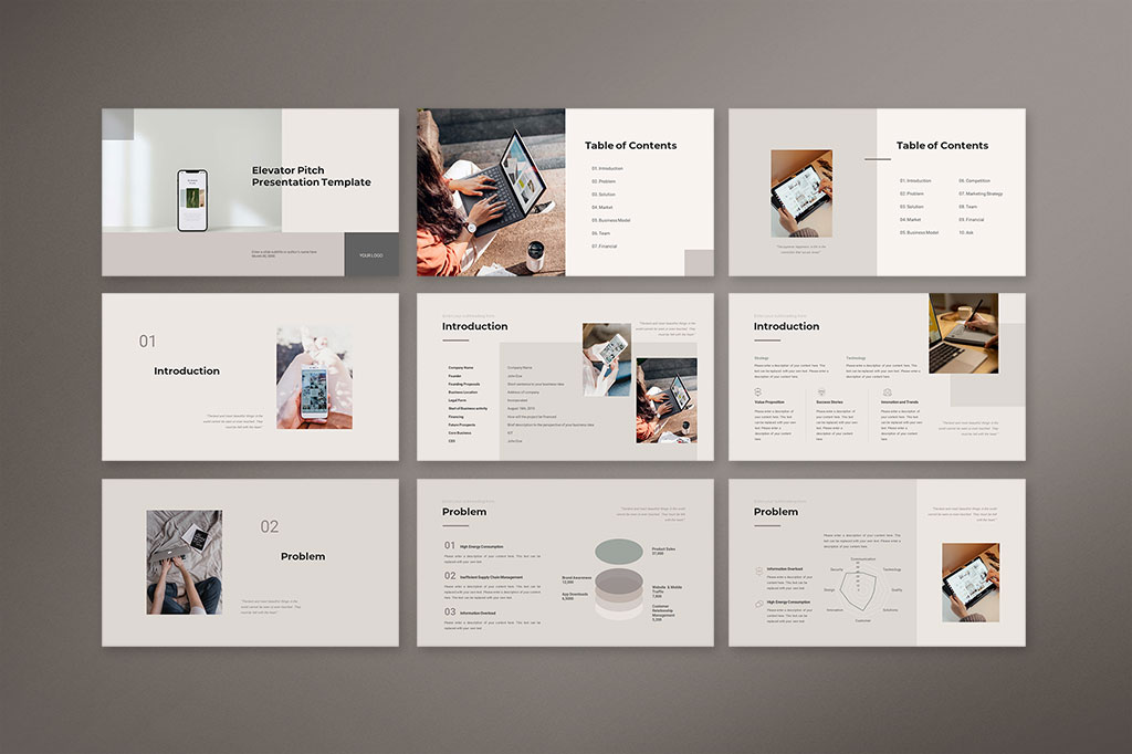 Elevator Pitch Presentation Template Preview 01