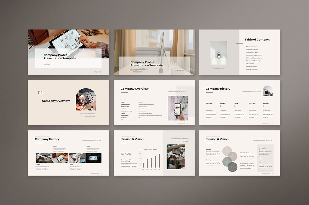 Company Profile Presentation Template Preview 01