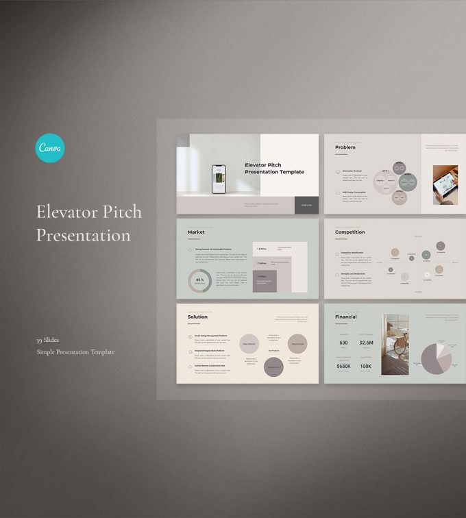 Canva Elevator Pitch Presentation Preview 1